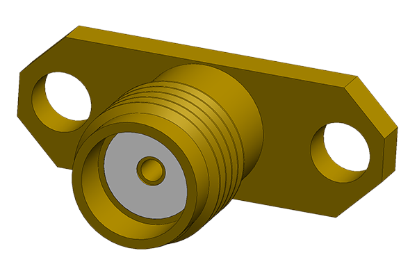 SMA 2 HOLE PANEL MOUNT JACK WITH SOLDER CUP PCB CONNECTOR