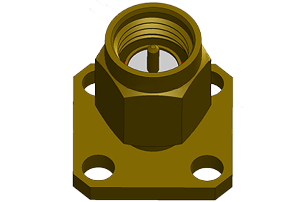 SMA 4 HOLE PANEL MOUNT PLUG WITH TAB TERMINAL PCB CONNECTOR