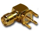 SMA Right Angle Jack Solder Post PCB Through Hole