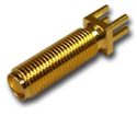 SMA Straight Jack Solder Post PCB End Launch Long Barrel, 0.062" Board