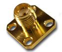 SMA Straight Jack Round Solder Post Panel Mount Square Flange