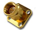 SMA Straight Plug Solder Cup Panel Mount 4-Hole