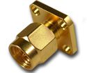 SMA Straight Plug Round Solder Post Panel Mount Square Flange